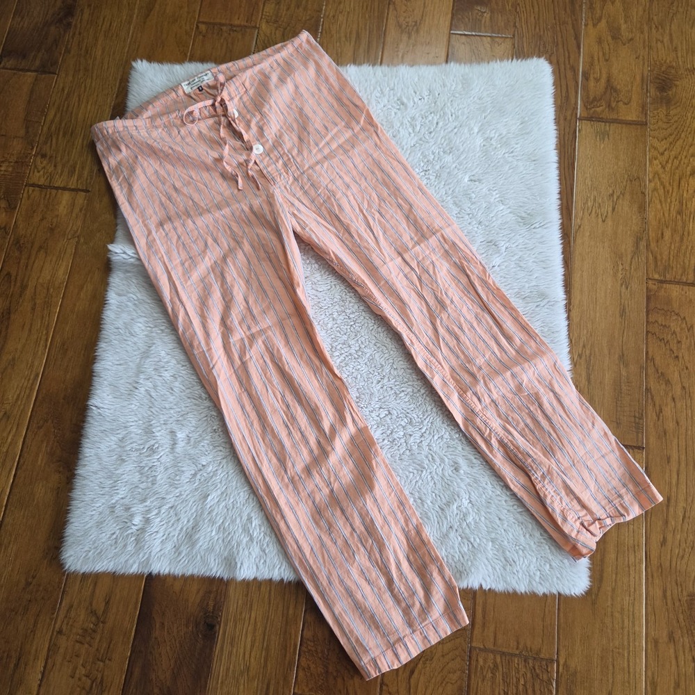 Carrier Company Pajama Pyjama Pants Men's Small 100% Cotton Striped Drawstring